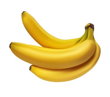 Bir avuç muz. Beyaz arkaplanda vektör ortamı izole edildi.