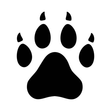 Köpek izleri. Pençe izi. Resimler beyaz arkaplanda izole edildi.