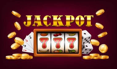 Büyük ikramiye illüstrasyonu. Kırmızı arkaplanda izole edilmiş vektör ögeleri.