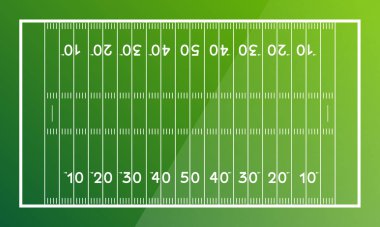 Amerikan futbol sahası. Üst Manzara. Vektör illüstrasyonu.