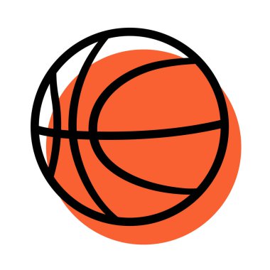 Basketbol mu? Top Simgesi. Düz vektör clipart beyaz arkaplan üzerinde izole.