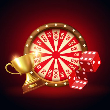 Çevrimiçi kumarhane afişi. Vektör illüstrasyonu.