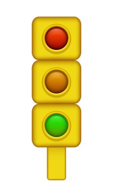 Trafik lambası. Beyaz arkaplanda vektör ortamı izole edildi.