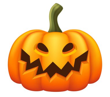 Balkabağım. Jack-O-Lantern. Beyaz arkaplanda izole edilmiş vektör gerçekçi illüstrasyon.