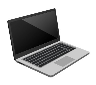 Laptop on a white background. Vector 3D clipart isolated on white background. clipart