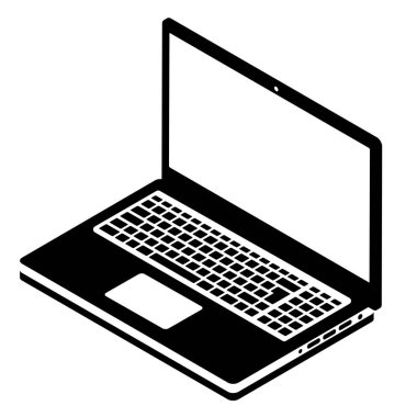 Laptop klavyesi. Beyaz arkaplanda izole edilmiş vektör düz simgesi.