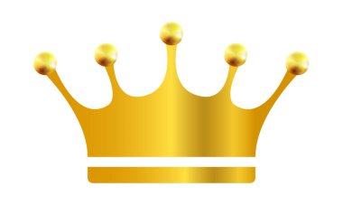 Altın taç. Beyaz arkaplanda vektör ortamı izole edildi.