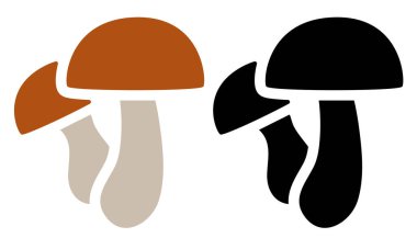 Mantar ikonu. Beyaz arkaplanda vektör ortamı izole edildi. 