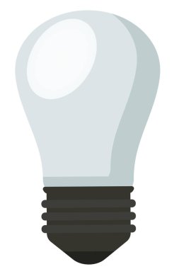 Yanan bir ampul. Beyaz arkaplanda vektör ortamı izole edildi.