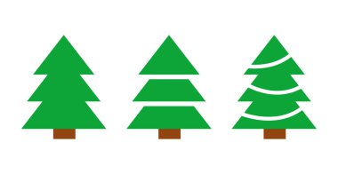 Christmas tree set. Vector clipart isolated on white background.  clipart