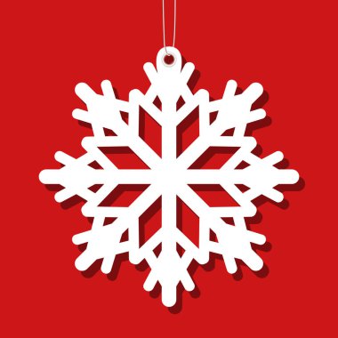 Snowflake on a red background. Vector illustration. clipart