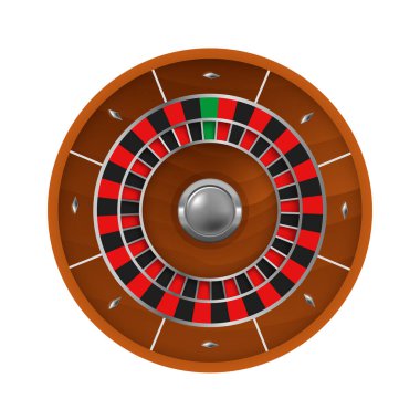 Rulet tekerleği. Kumarhane ruleti. Beyaz arkaplanda vektör ortamı izole edildi.