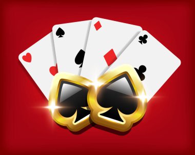 Kart takımları ikonlu kart hayranı. Vektör ortamı.