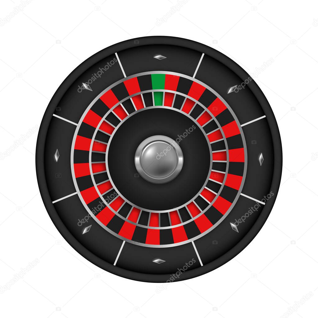 Roulette wheel. Casino roulette wheel. Vector clipart isolated on white background.