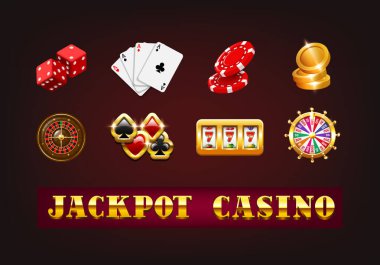 Casino icons big set. Elements for user interface design. clipart