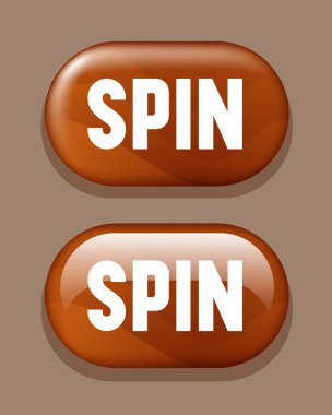 Çevirme düğmesi. Vektör düğmesi siyah arkaplanda izole edildi.