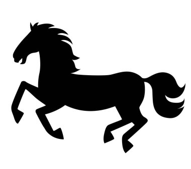 At mı? Beyaz arkaplanda izole edilmiş vektör düz siyah simgesi. 