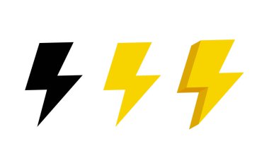 Enerji ikonu. Vektör simgeleri beyaz arkaplanda izole edildi.