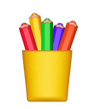 Kalemli plastik bardak. Vektör ortamı.