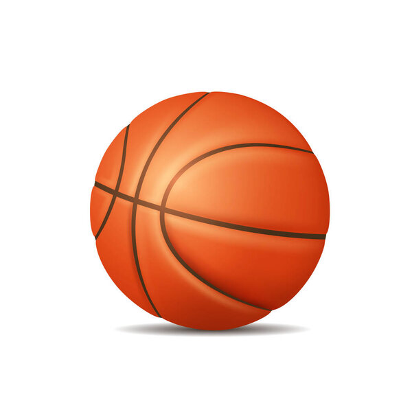 Баскетбол. 3D мяч. Векторный клипарт на белом фоне.