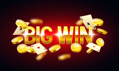 Büyük kazanç. Vektör illüstrasyon, reklam afişi.