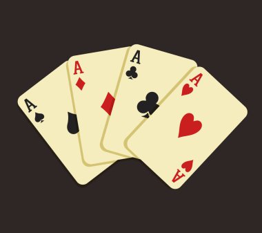 Kart hayranı. Kahverengi arkaplanda izole edilmiş vektör 3d kartları.