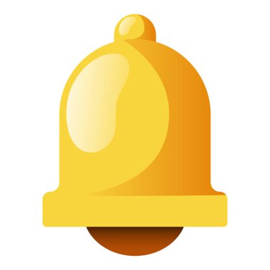 Çan simgesi. Beyaz arkaplanda izole edilmiş vektör klip sanatı.