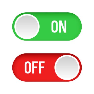 3d düğmesini aç / kapat. Değiştir. Beyaz arkaplanda vektör ortamı izole edildi. 