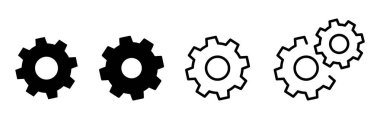 Gear. Settings icon. Set of vector flat icons.