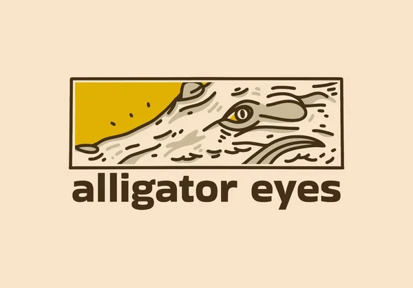 Vintage Art Illustration Design Des Alligatorgesichts — Stockvektor