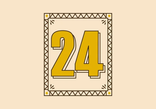 24番のレトロな四角形のフレーム — ストックベクタ