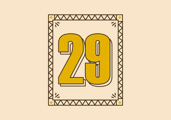 第29番のレトロな長方形のフレーム — ストックベクタ