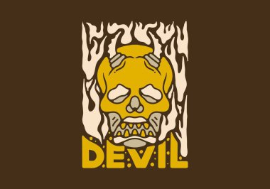 Boynuzlu ve sivri dişli kafatası tasarımı