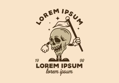 Elleri ve ayakları olan bir kafatası tasarımı