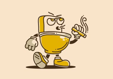 Tuvalet maskotunun sigara tutarken çizdiği resim.