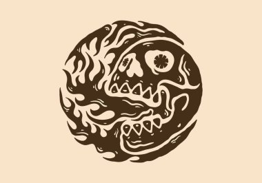 Alevli kafatasının çizimi