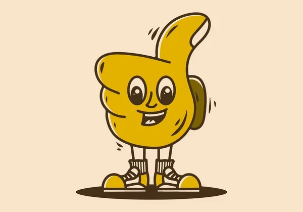 Mascot Character Design Funny Thumb — Vetor de Stock
