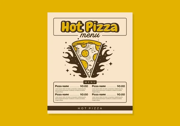 Vintage Flyer Design Del Menu Una Pizzeria — Vettoriale Stock