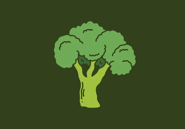 Zelená Barva Brokolice Ilustrační Design — Stockový vektor