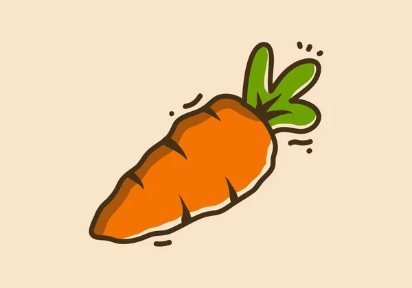 Illustration Drawing Orange Carrot Vegetable — Stock Vector