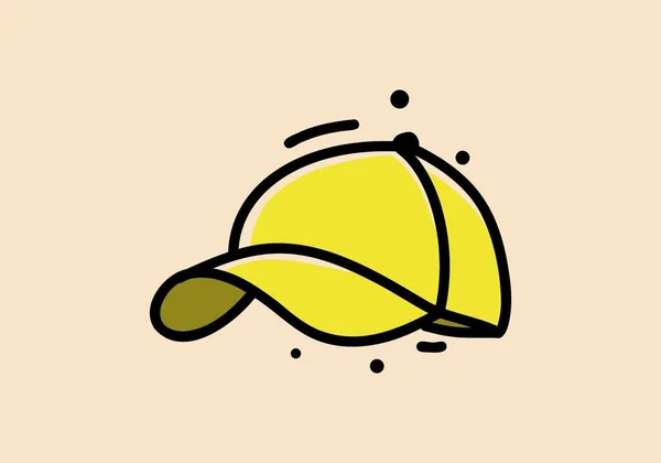 Желтый Цвет Иллюстрации Дизайн Спортивной Шапки — стоковый вектор