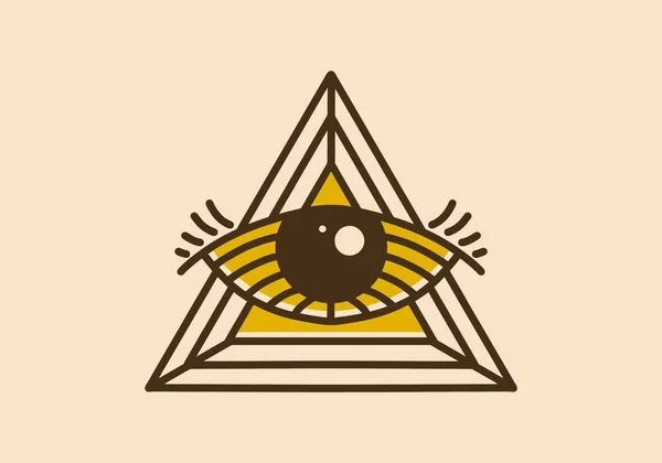Triangle Design Ένα Μάτι Vintage Στυλ — Διανυσματικό Αρχείο
