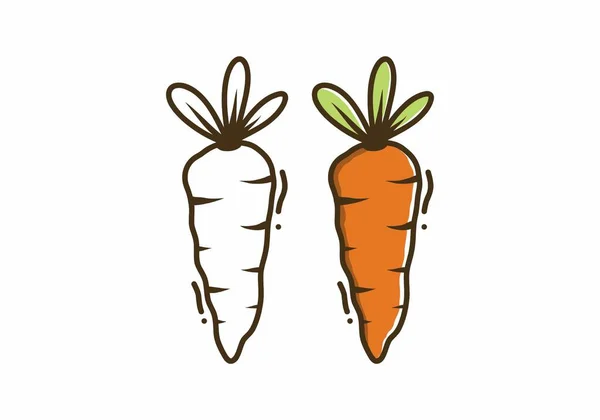 Illustration Zeichnung Von Orangen Karotten Gemüse — Stockvektor