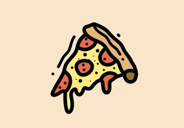 Σχέδιο Ζωγραφιά Στο Χέρι Του Πίτσα Φέτα — Διανυσματικό Αρχείο
