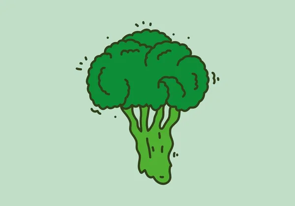 Green Color Broccoli Illustration Design — Stock Vector