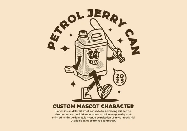 Μασκότ Σχεδιασμός Χαρακτήρα Του Δοχείου Jerry Vintage Στυλ — Διανυσματικό Αρχείο