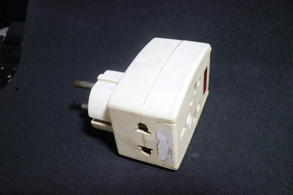 Photo White Electric Socket Worn Out Condition — Stock Photo, Image