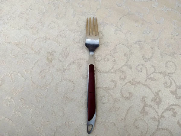 Photo Vintage Forks Arranged Uniquely Table — Stock Photo, Image