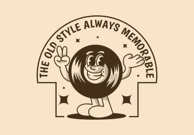 Eski tarz her zaman akılda kalıcı olmuştur. Mutlu ifadeyle vinilin klasik karakter çizimi