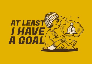 En azından benim bir amacım var. Bereli bir çocuğun klasik karakter çizimi. Oturup hayal kuruyor.